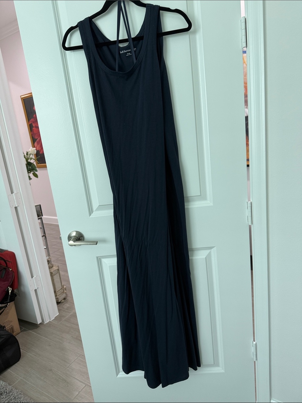 Sleeveless Soft Surroundings Maxi Dress in Deep Navy